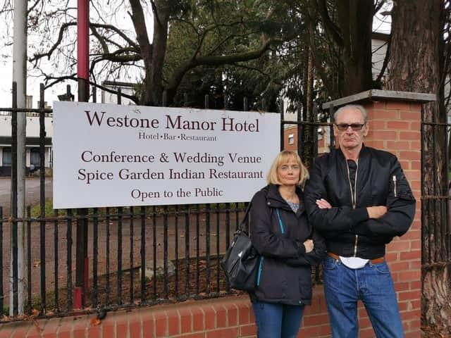 Danny George and his wife Karen criticised Westone Manor Hotel, in Weston Favell, for cancelling their big day on March 31 2023. The couple from Kingsthorpe were “absolutely disgusted” after their £5,000 wedding venue was cancelled following a mysterious eight-month block booking by another party, which is believed to be for asylum seekers. They said: "This sort of thing doesn't happen overnight either, they've known about this for a while. If they've treated everybody else they have us, well, it's disgusting. It's absolutely disgusting. It's very unprofessional."