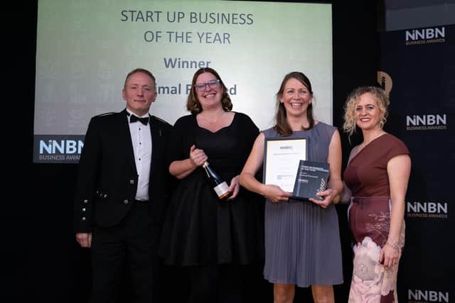 The Animal Focused team accepting their award from category sponsor, Business Doctors and even sponsor Wilson Browne Solicitors.
