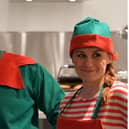 Richard Beeby (Operations Manager) and Roxanne James (Deputy Manager) pictured celebrating 'Elf Day' in 2022.