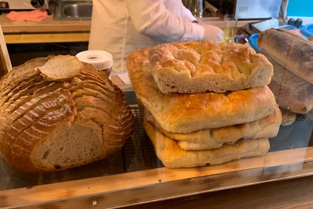 The fresh bread is used to make the sandwiches and paninis at Caffe Tucci