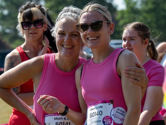 Runners taking part in the Pretty Muddy Race For Life at Abington Park in Northampton on Saturday, July, 11, 20026. Photo by David Jackson.