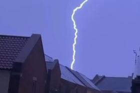 Lightning flashes over Upton, Northampton