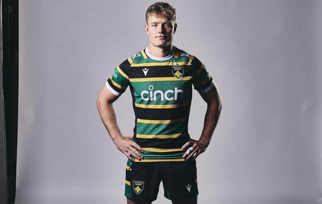 Saints Rugby Pattern IN PICTURES: Saints stars show off club's new home kit
