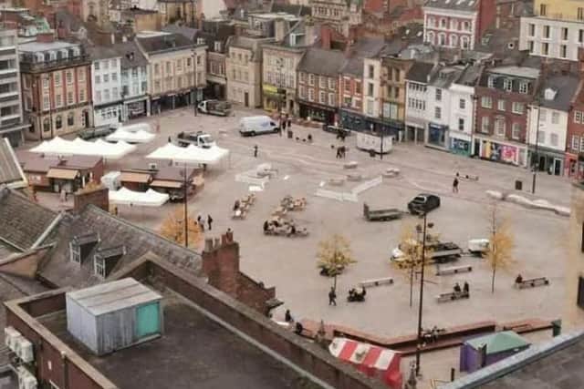 The Market Square redevelopment (pictured), initially budgeted at £8.4 million from the Government’s Future High Street Fund, was completed with new paving, water features, seating, enhanced landscaping, and 18 fixed stalls, as well as 19 pop-up tents, 26 additional pop-up stalls, and space for up to 10 food concession vehicles. Following a mediation settlement, the total project cost has reached £13.5 million.