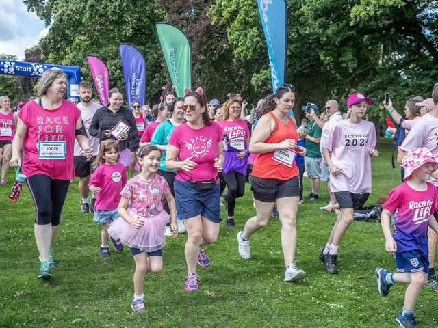 Abington Park turned pink on Sunday July 14 for the 3k and 5k Race for Life events.