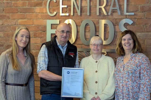 The technical team at Central Foods with the AA grade BRC certificate