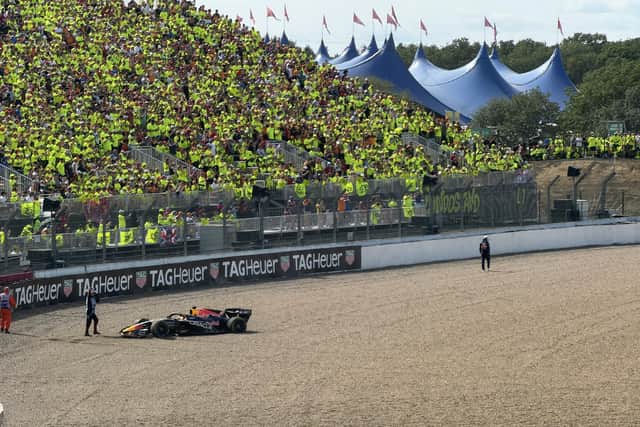 Max Verstappen spun off just in front of the Landostand.
