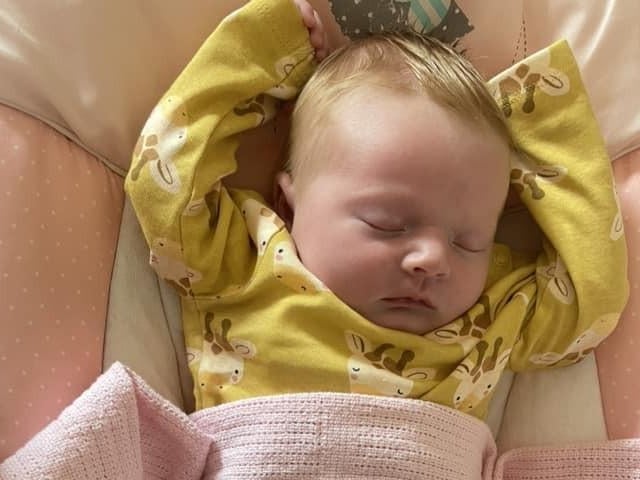 Eevee-Anne Bethany born at 2.57pm on August 16 at Northampton General Hospital, weighing 8lbs 13oz exactly.