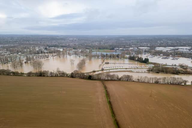 Flooding of the River Nene in Northampton. A further weather warning has been issued. Photo: David Jackson.