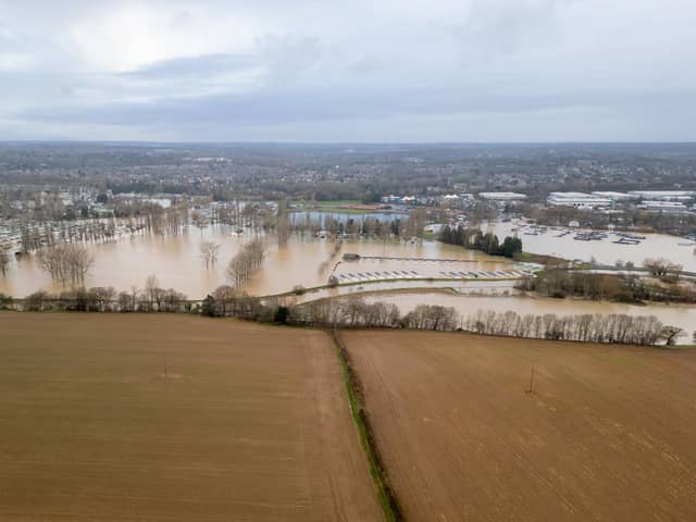 Flooding of the River Nene in Northampton. A further weather warning has been issued. Photo: David Jackson.