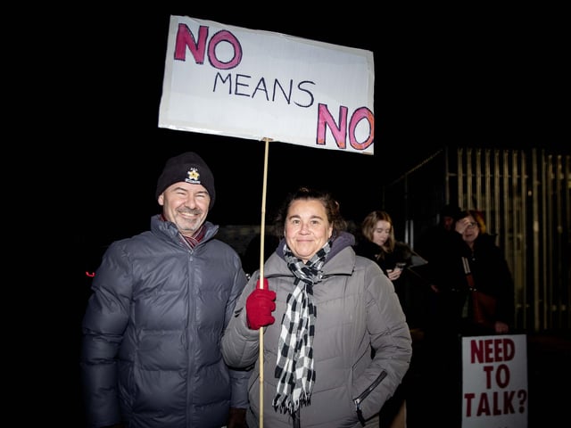The event took place in Northampton on Friday November 2024 and saw dozens of activists march for an end to violence against women and girls.