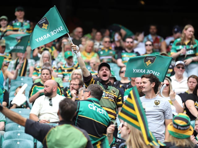 Saints fans at Twickenham on Saturday June 20