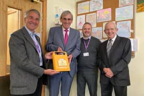 On April 25 the Provincial Grand Charity handed over the defibrillator to Age UK Northamptonshire.