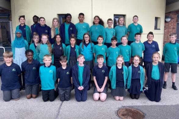 Year 6 leavers at Upton Meadows Primary School.