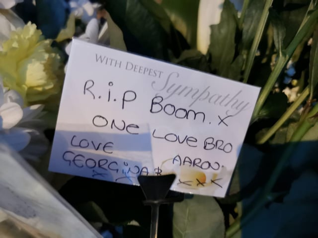 Several floral arrangements and notes were left at the scene in Semilong park after the fatal stabbing on Thursday July 18.