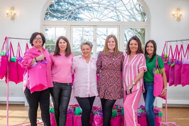 (l-r) National Lottery winners Desiree Home, Tracy Field, Maxine Lloyd, Leonie Heard (BFN founder), Viv Moss, Debbie Goulding