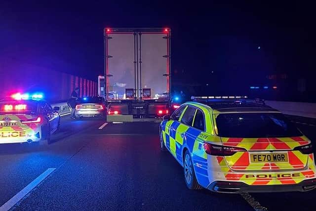 Northamptonshire Police officers helped seize two lorries believed to have been cloned and a third stolen vehicle during Operation Fuego