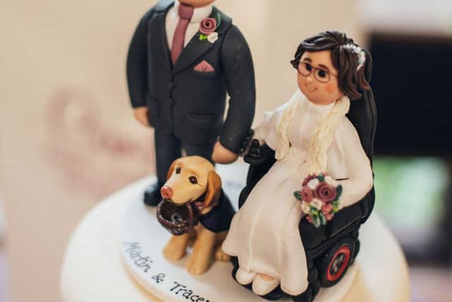 Cake topper featuring Martha in her canine partners jacket