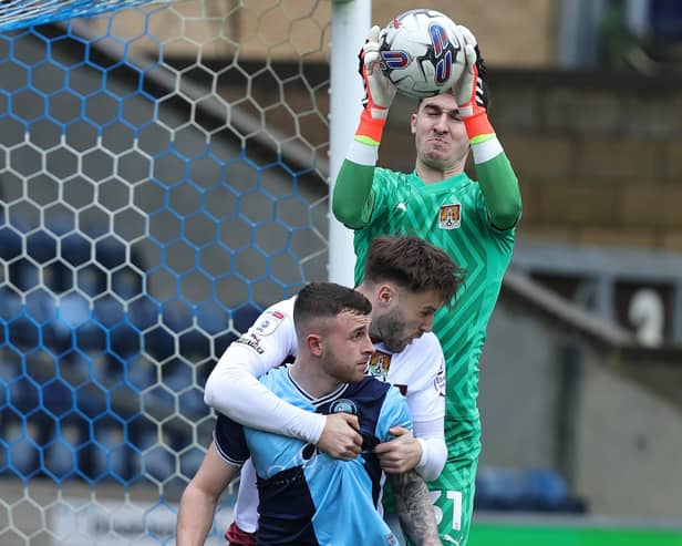 Louie Moulden claims a cross during Saturday's game.