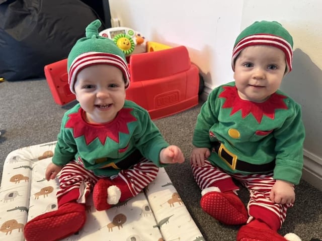 11-month-old Isaac and Oscar.
