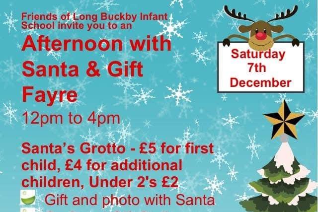 Taking place on Saturday December 7, Long Bucbky Infant School will host a gift fayre from midday to 4pm. There will be craft and gift stalls as well as refreshments. The event is open to everyone and adults are charged £1 per person for entry.