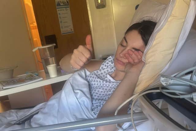 Brooke in hospital.