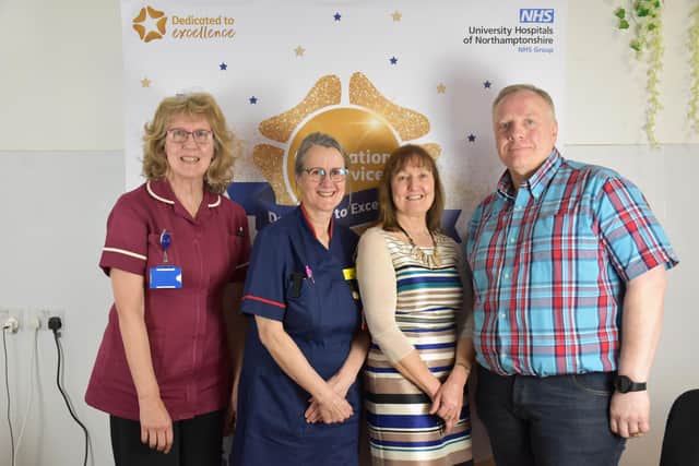 L-R At the KGH event - Julie Jones (45+), Karen Roberts (35+), Jennifer Henton (35+) and Patrick Craig (35+) years of service.