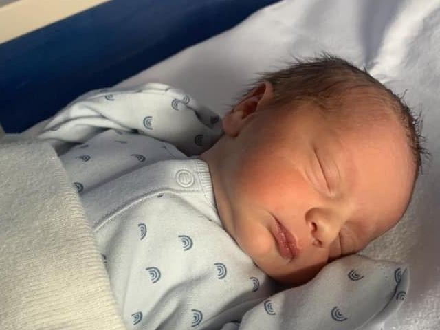 Roman born at 12.05pm on May 27 at Northampton General Hospital, weighing 6lb 2oz.
