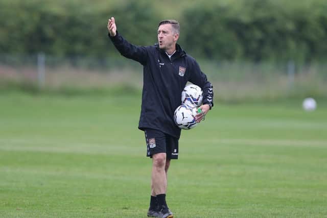 Jon Brady on the training pitch at Moulton College
