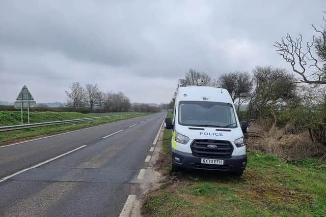 Northants Police has started parking its speed camera vans on both sides of the A4500 near Harpole