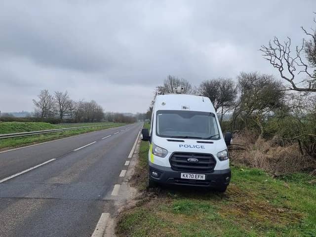 Northants Police has started parking its speed camera vans on both sides of the A4500 near Harpole