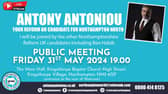Reform UK Northampton meeting with Ben Habib on Friday 31st May