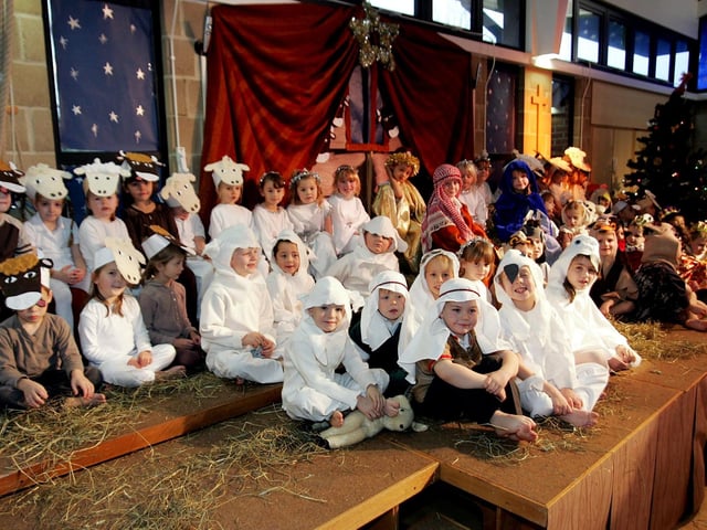 Pupils at Milton Malsor Parochial Primary School pictured during rehearsals for their Christmas nativity.