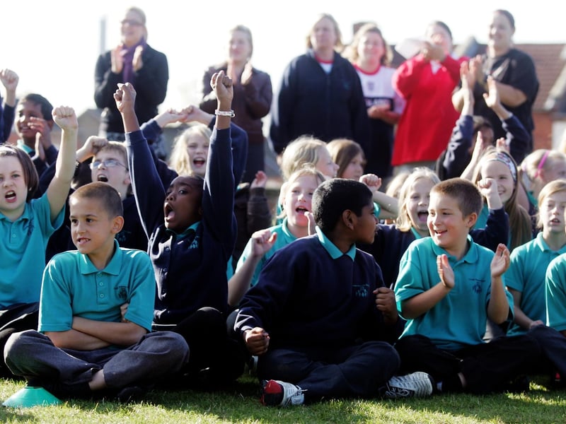 2007 - Castle Primary School holding their own version of the rugby world cup.