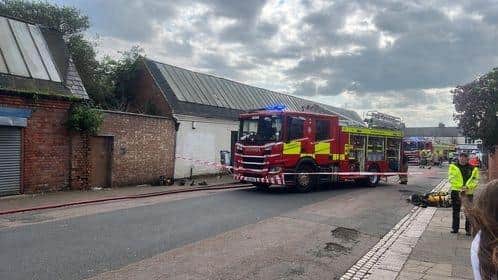 Firefighters remain on scene in Bective Road, Northampton
