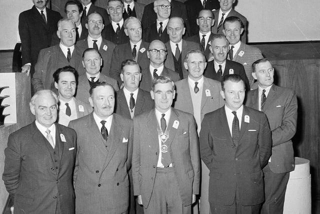 Guest speaker Mr JB Boyle is pictured at a luncheon meeting of Corstorphine Rotary Club in December 1964.