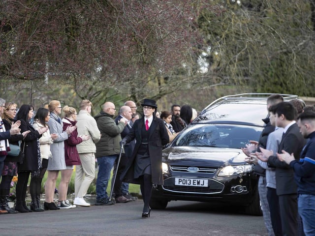 Hundreds gathered to pay their respects to the 20-year-old amateur footballer who tragically died last month