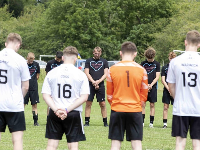 Hundreds gathered to remember 20-year-old Northampton amateur footballer Luke, who sadly died in January