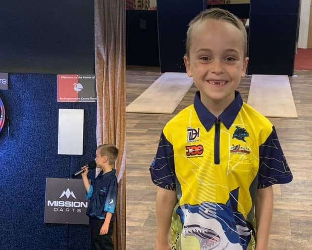Noah Kendall, from Northampton, is just eight years old, but is already called adult darts matches because he maths is so good.