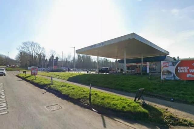 The former car dealership and petrol station site on Harlestone Road, Duston.