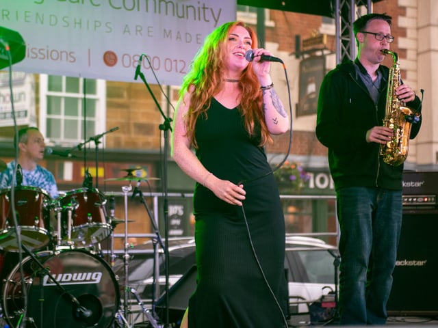 Pure Genius on stage at Northampton Music Festival 2022. Photo by David Jackson.