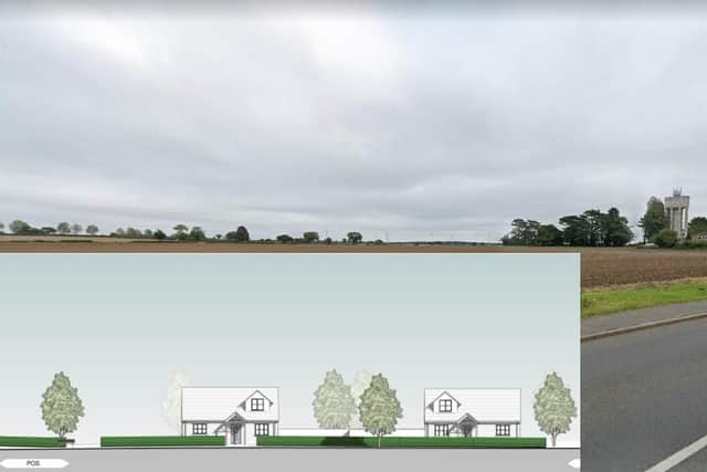 New first homes (inset) could be built on land just off Northampton Road in Roade