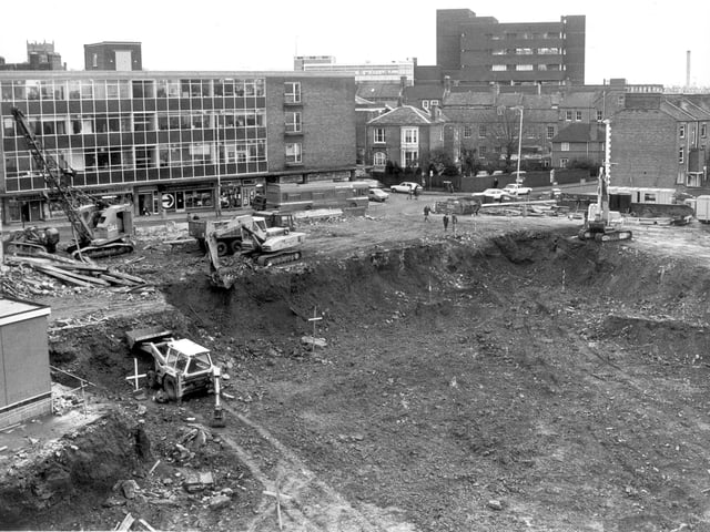 Derngate, view taken in 1980 of theatre under construction