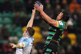 Alex Moon in action against Bayonne during this year's clash at the Gardens (photo by Catherine Ivill/Getty Images)