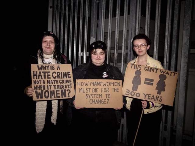 The event took place in Northampton on Friday November 2024 and saw dozens of activists march for an end to violence against women and girls.
