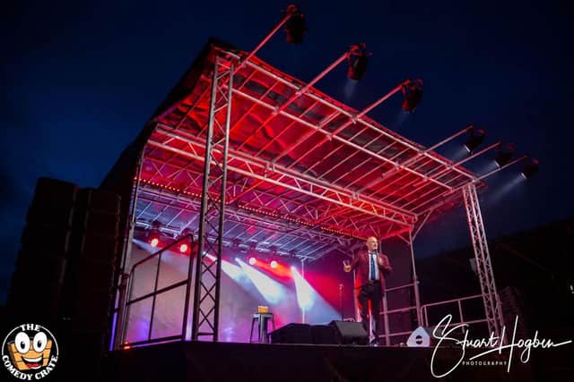 The Comedy Crate has hosted gigs all over the county and beyond, including Franklin’s Gardens, Royal & Derngate and Delapré Abbey, and next year will be the fourth Northampton Comedy Festival. Photo: Stuart Hogben Photography.