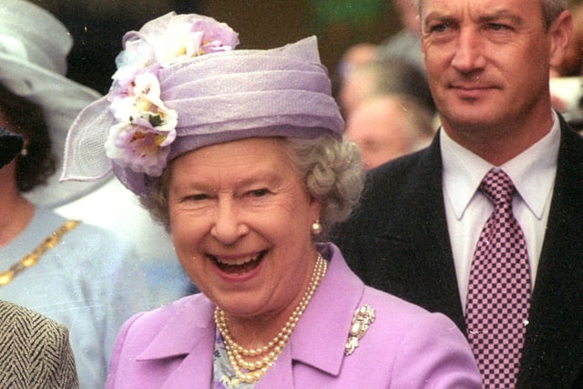 The Queen pictured at a visit to Kettering town centre in 2001