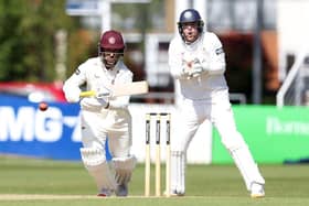Saif Zaib in action for Northants in their season opener against Lancashire