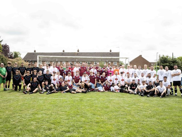 Hundreds gathered to remember 20-year-old Northampton amateur footballer Luke, who sadly died in January