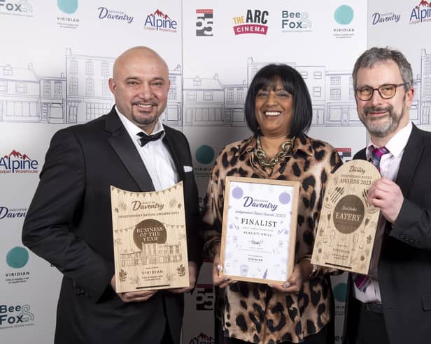 Winners Pammy and Ata from Alacati Grill receiving their awards from Martin Heath